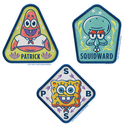 SpongeBob Kamp Koral Character Badge Stickers Pack of 3 - SpongeBob SquarePants Official Shop