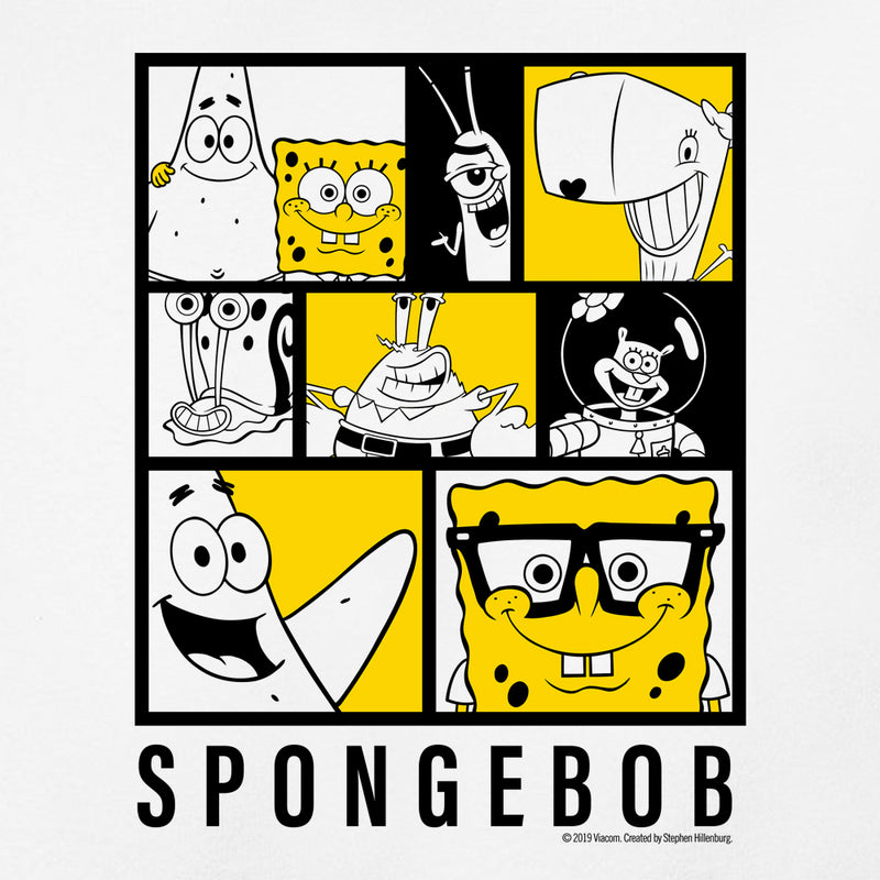 SpongeBob SquarePants Black and Yellow Characters Kids Short Sleeve T-Shirt - SpongeBob SquarePants Official Shop