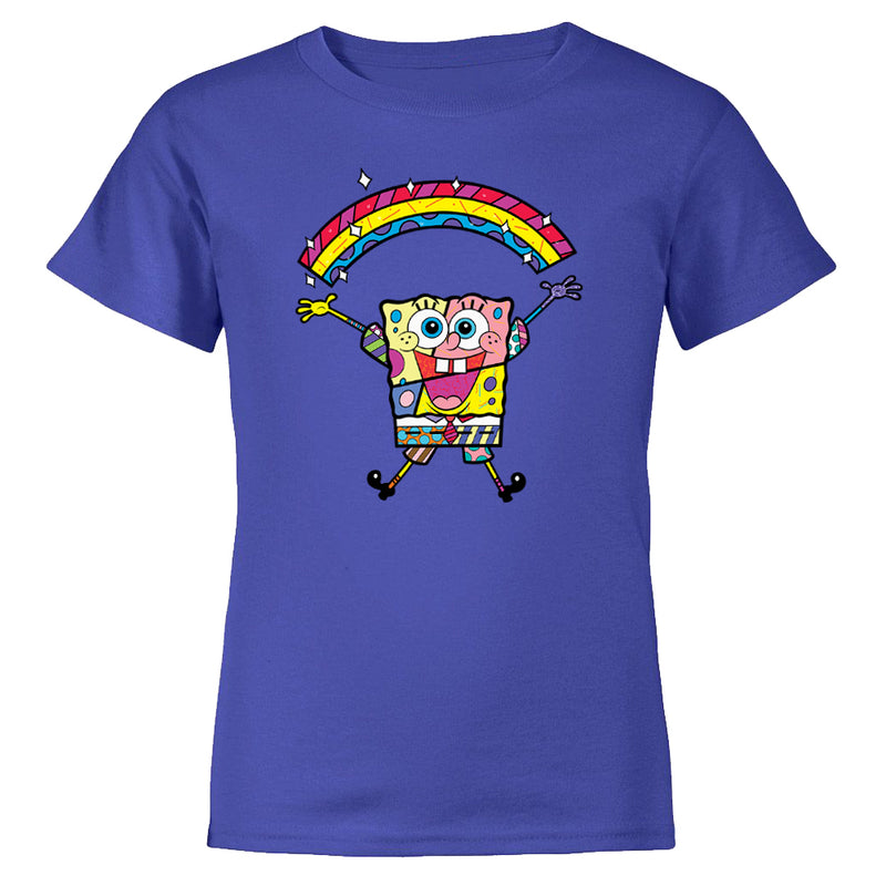 SpongeBob SquarePants Britto Rainbow Kids Short Sleeve T-Shirt