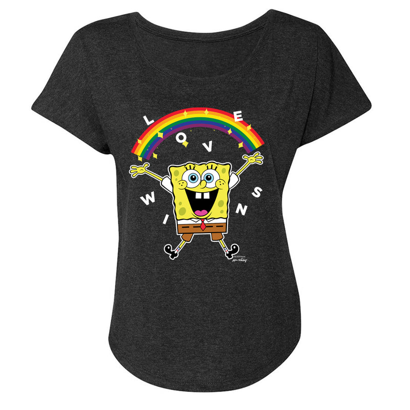SpongeBob SquarePants Love Wins Women's Tri-Blend Dolman T-Shirt