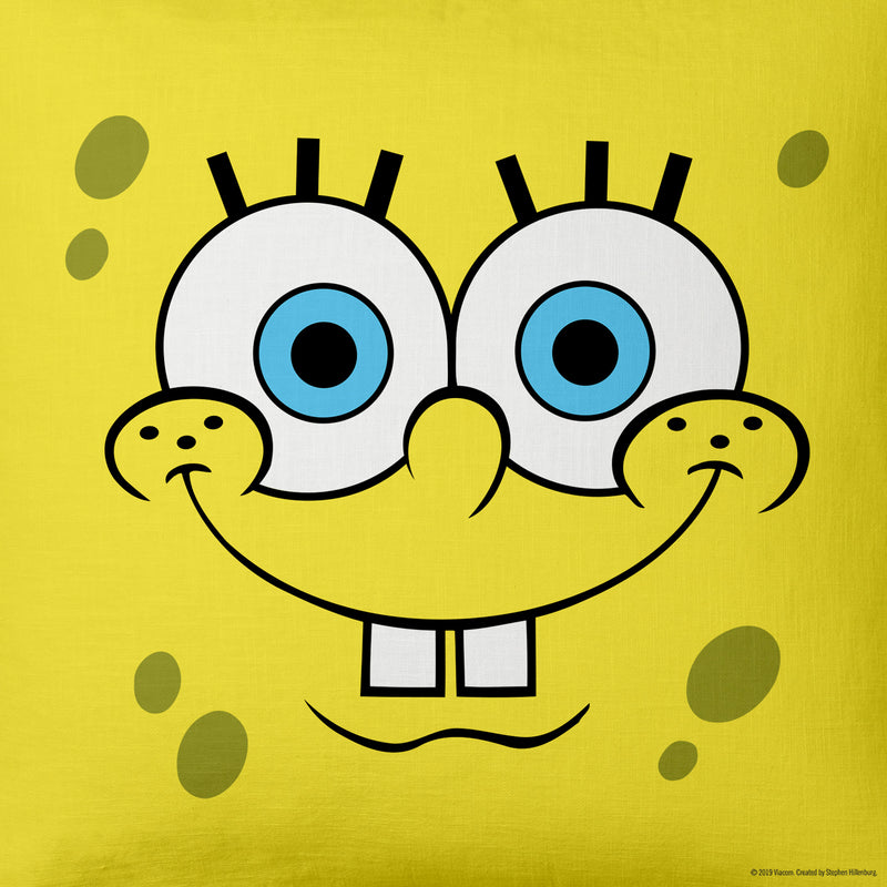 SpongeBob SquarePants Yellow Big Face Throw Pillow - 16" x 16" - SpongeBob SquarePants Official Shop