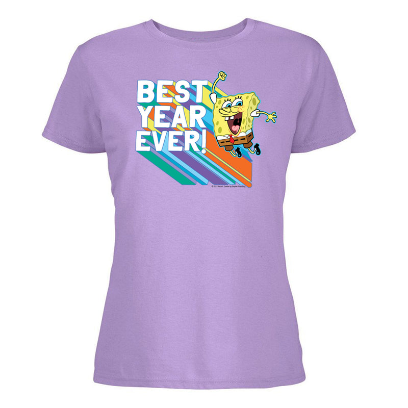 SpongeBob Best Year Ever Women's Cotton Shot Sleeve T-Shirt