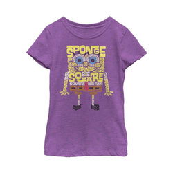 SpongeBob Type Purple Girls Short Sleeve T-Shirt - SpongeBob SquarePants Official Shop