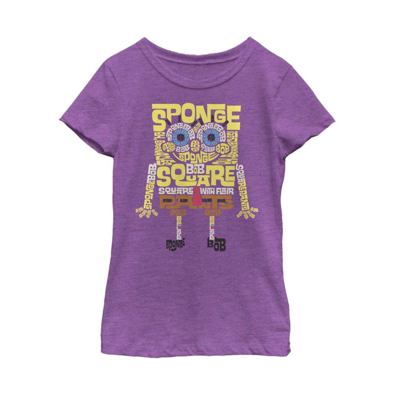 SpongeBob Type Purple Girls Short Sleeve T-Shirt - SpongeBob SquarePants Official Shop