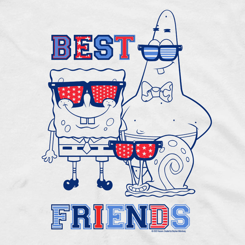 SpongeBob SquarePants Americana Best Friends Adult Short Sleeve T-Shirt