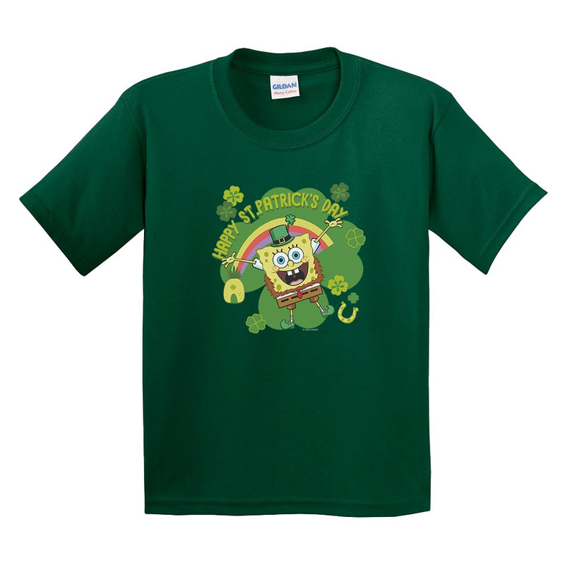 SpongeBob SquarePants Happy St. Patrick's Day Youth Short Sleeve T-Shirt