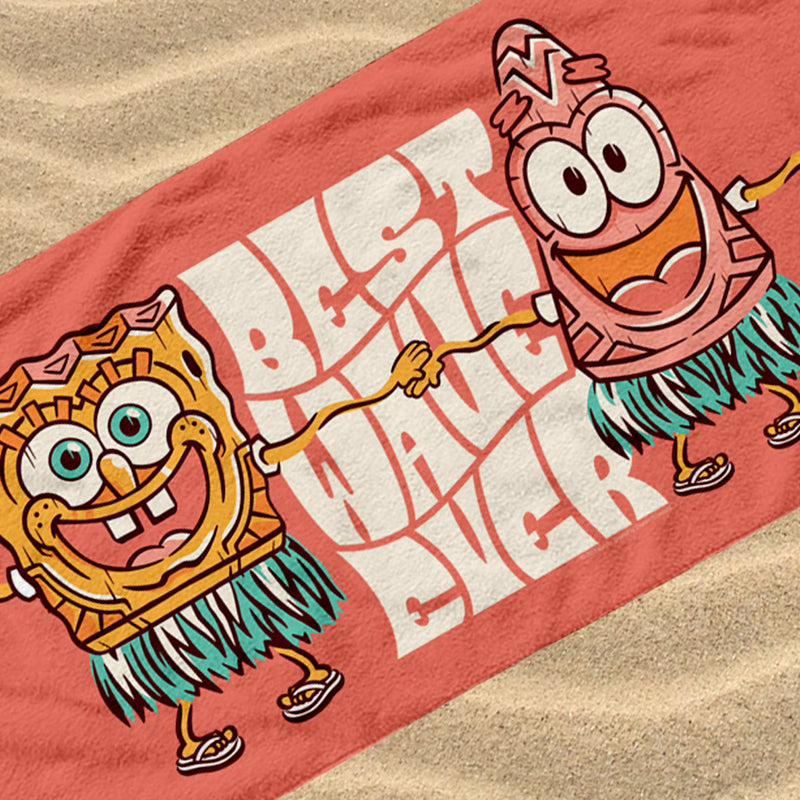 SpongeBob SquarePants Best Wave Ever Beach Towel - SpongeBob SquarePants Official Shop