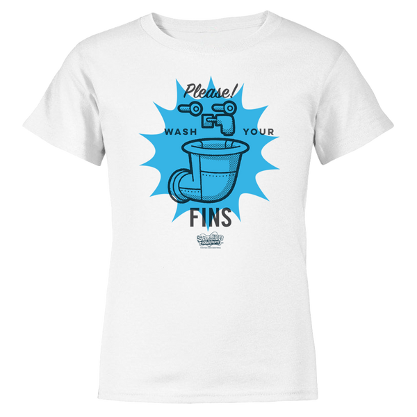 SpongeBob SquarePants Wash Your Fins Kids Short Sleeve T-Shirt