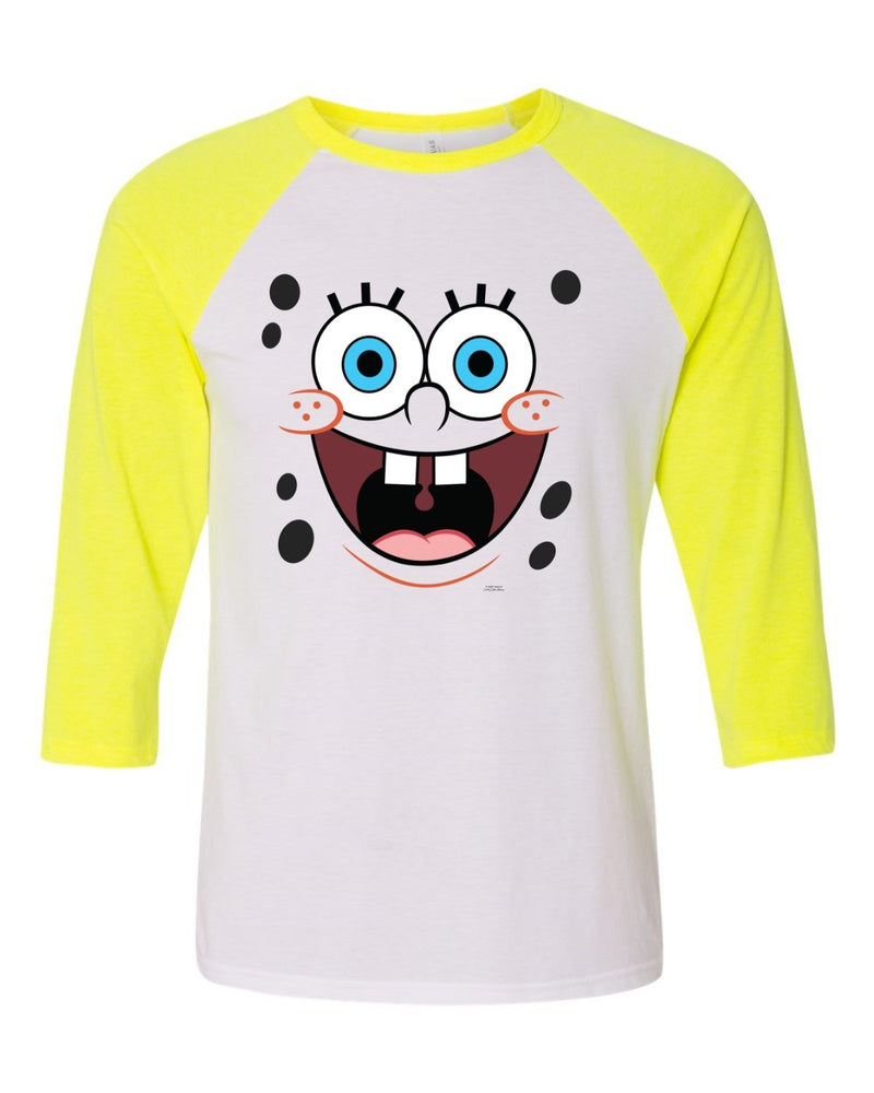 SpongeBob SquarePants Big Face Raglan Sleeve Baseball T-Shirt