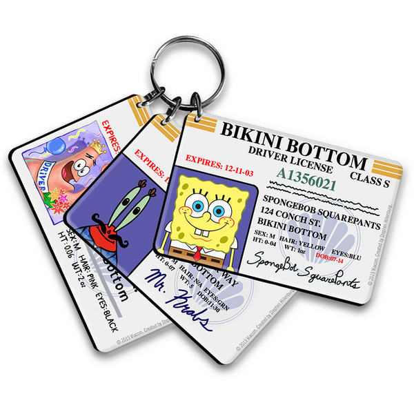 SpongeBob Bikini Bottom Drivers License Keychain Bundle - SpongeBob SquarePants Official Shop