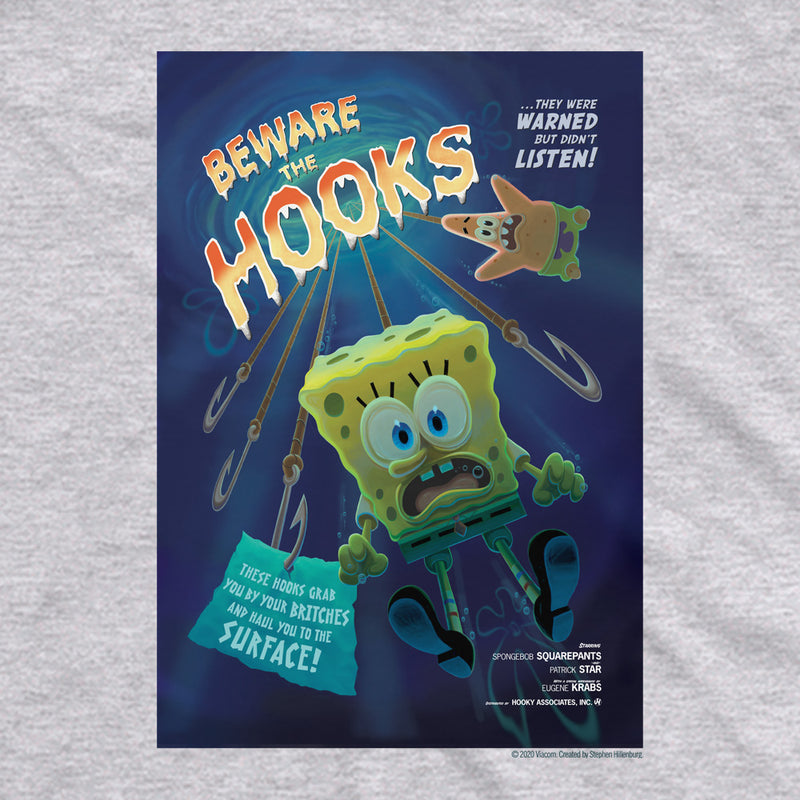 SpongeBob SquarePants Beware the Hooks Adult Short Sleeve T-Shirt - SpongeBob SquarePants Official Shop
