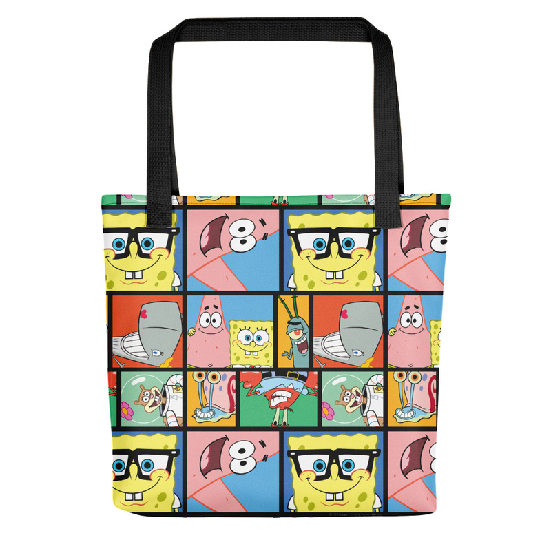 SpongeBob SquarePants Characters Grid Premium Tote Bag - SpongeBob SquarePants Official Shop
