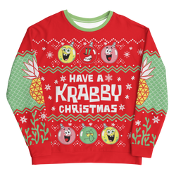 SpongeBob SquarePants Krabby Christmas Ugly Holiday Unisex Crew Neck Sweatshirt