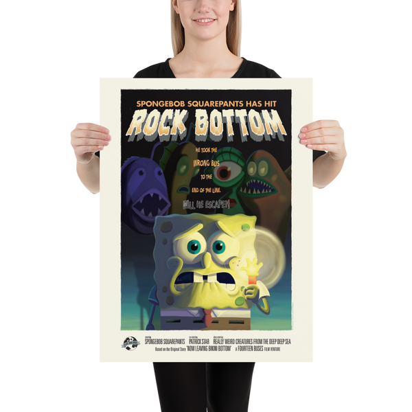 SpongeBob SquarePants Rock Bottom Premium Satin Poster - SpongeBob SquarePants Official Shop