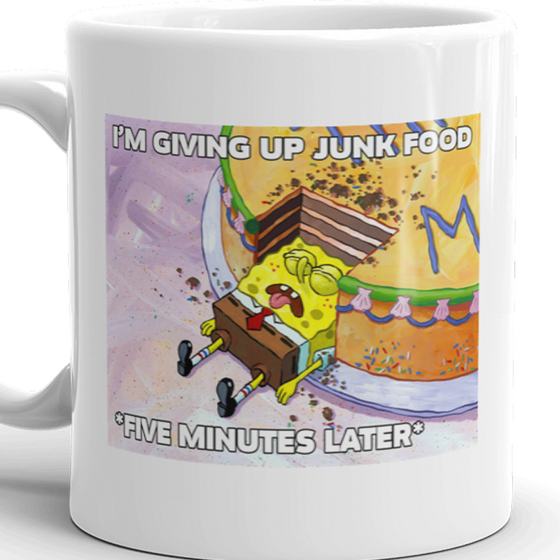 SpongeBob SquarePants Spongebob 5 Minutes Meme White Mug
