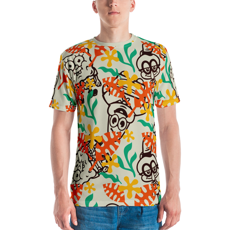 SpongeBob SquarePants Sponge on the Run Camp Coral Floral Unisex Short Sleeve T-Shirt