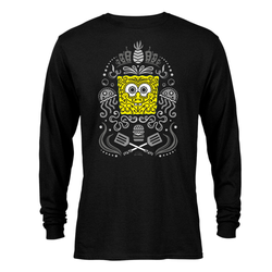 SpongeBob SquarePants Day of the Dead Reduced Color Adult Long Sleeve T-Shirt - SpongeBob SquarePants Official Shop