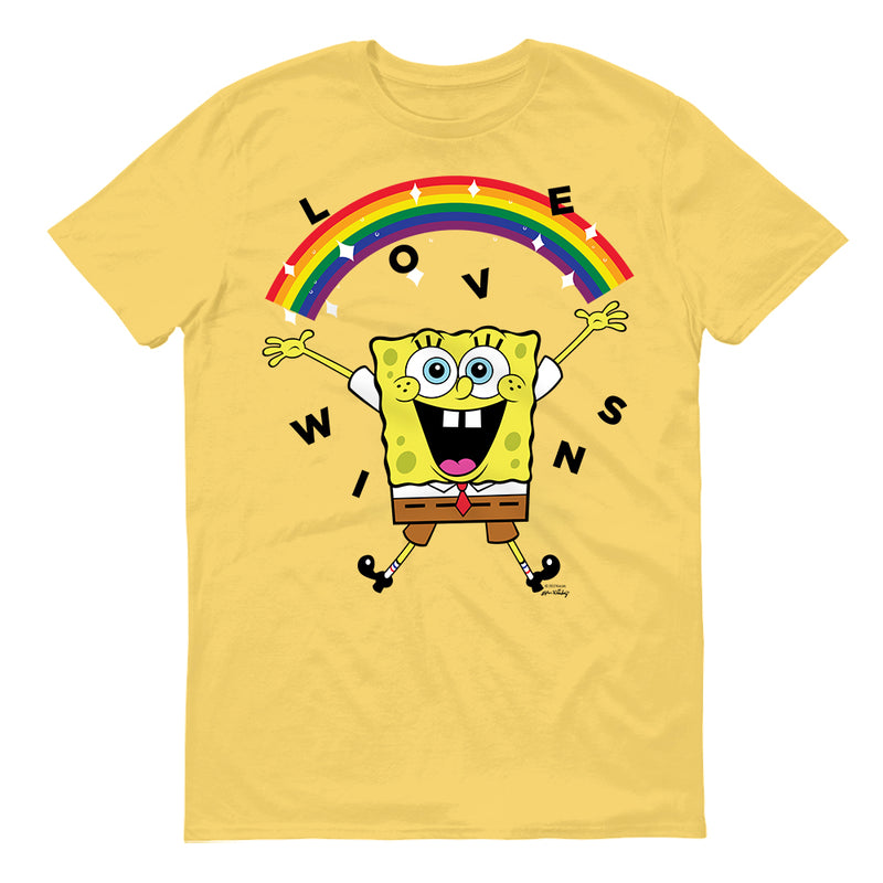 SpongeBob SquarePants Love Wins Adult Short Sleeve T-Shirt
