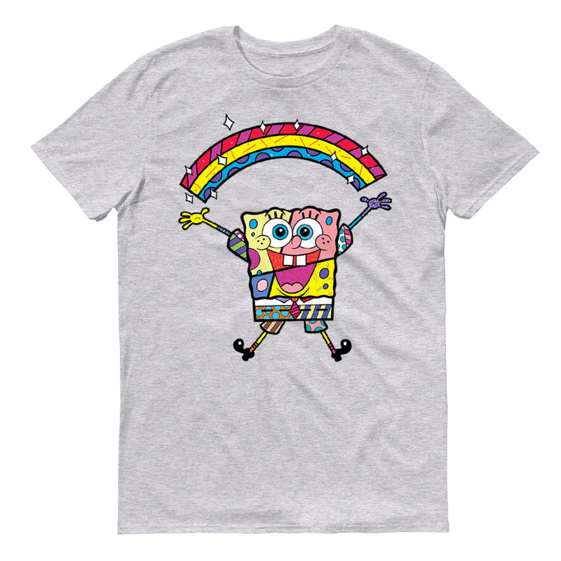 SpongeBob SquarePants SpongeBob SquarePants Britto Rainbow Adult Short Sleeve T-Shirt