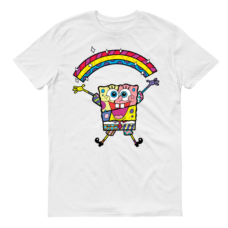 SpongeBob SquarePants SpongeBob SquarePants Britto Rainbow Adult Short Sleeve T-Shirt