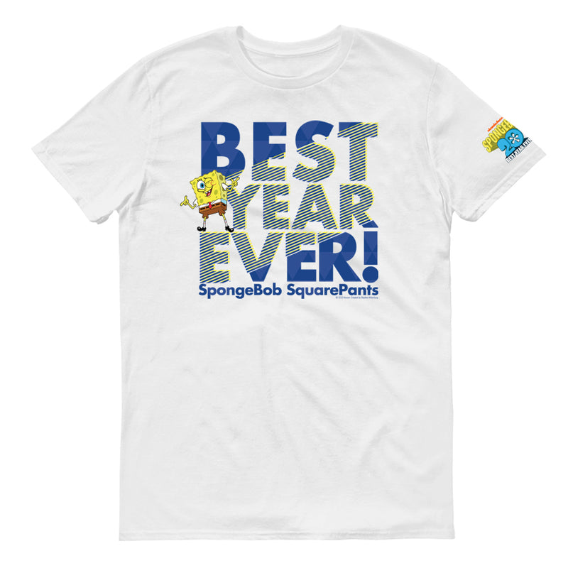 SpongeBob SquarePants Best Year Ever Blue Adult Short Sleeve T-Shirt
