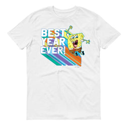 SpongeBob SquarePants Rainbow Best YearAdult Short Sleeve T-Shirt