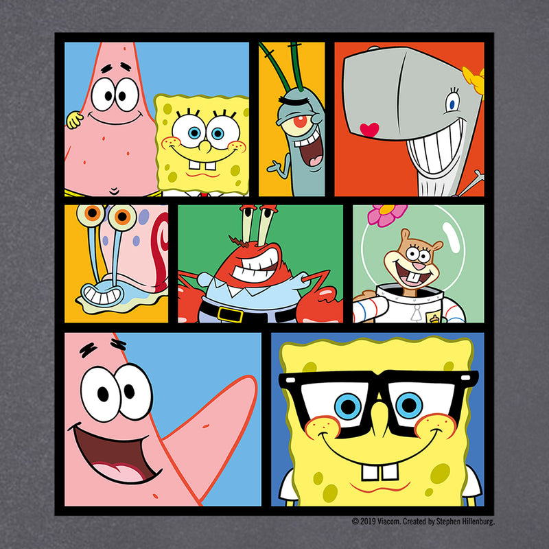SpongeBob SquarePants Characters Grid Kids Short Sleeve T-Shirt - SpongeBob SquarePants Official Shop