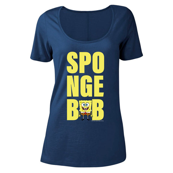 SpongeBob SquarePants Big Name Women's Relaxed Scoop Neck T-Shirt