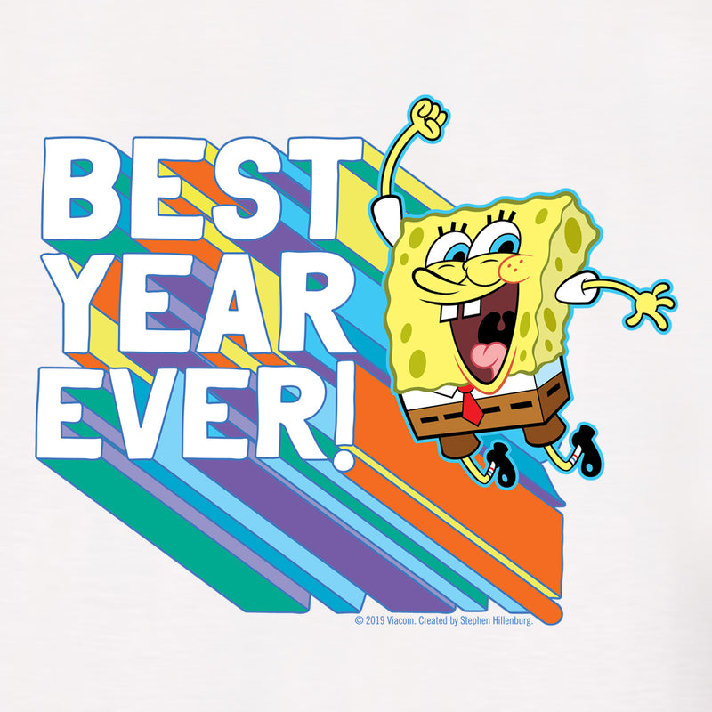 SpongeBob SquarePants Rainbow Best Year Ever Kids Short Sleeve T-Shirt