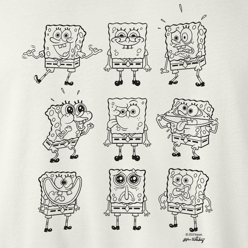 SpongeBob SquarePants Black and White Moody Crew Neck Sweatshirt - SpongeBob SquarePants Official Shop