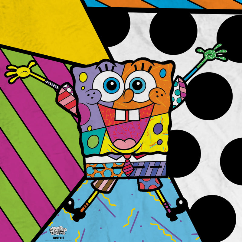 SpongeBob SquarePants Britto Rainbow Sherpa Blanket - SpongeBob SquarePants Official Shop