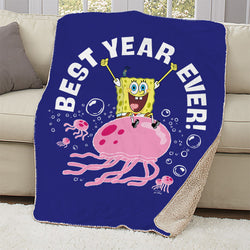 SpongeBob SquarePants Best Year Ever Jellyfish Sherpa Blanket