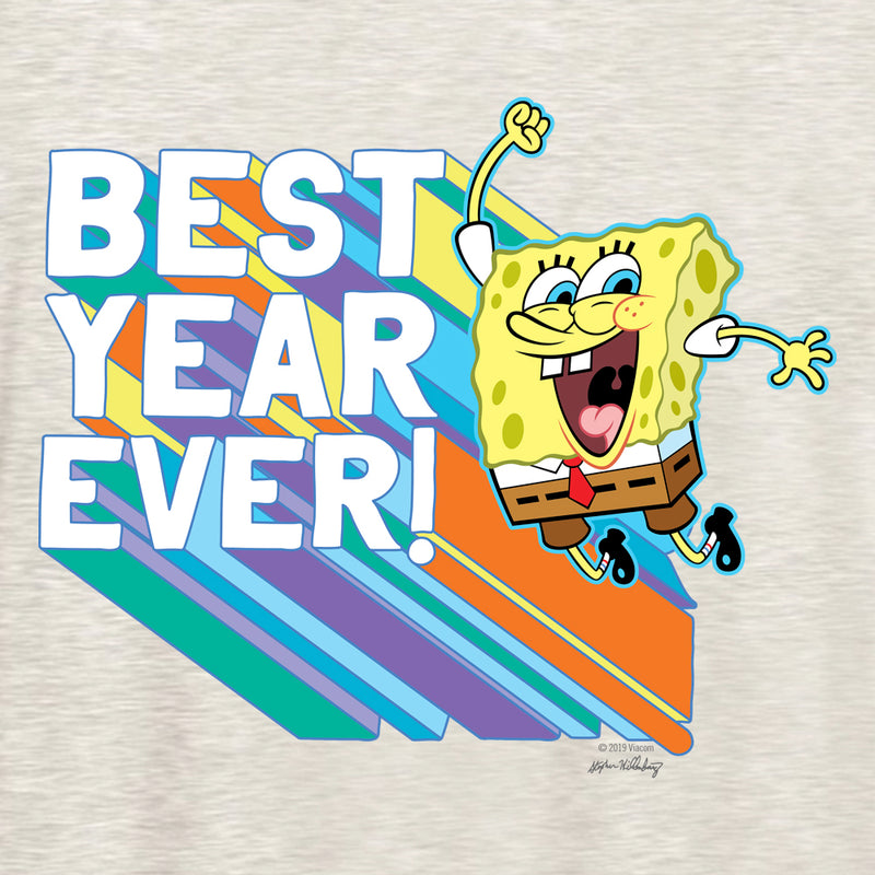SpongeBob Squarepants Rainbow Best Year Tri-Blend Raglan Hoodie