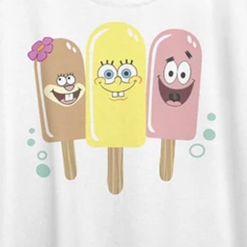 SpongeBob, Patrick, Sandy Ice Cream Womens Droptail T-Shirt - SpongeBob SquarePants Official Shop